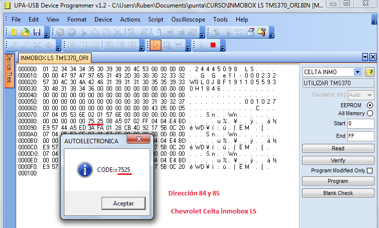 Ventana de Depuración y Log de UUPROG